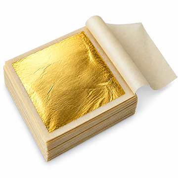 23KT Edible Gold Leaf book - 25 lvs. - 3 3/8" sq.